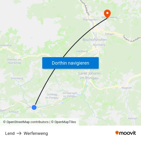Lend to Werfenweng map