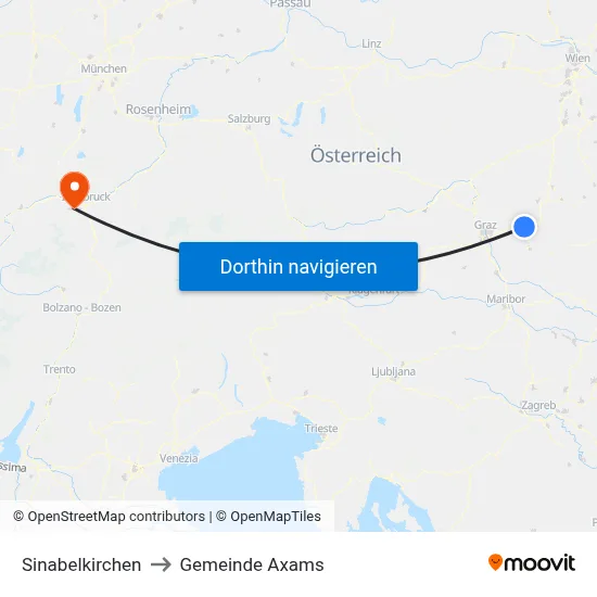 Sinabelkirchen to Gemeinde Axams map