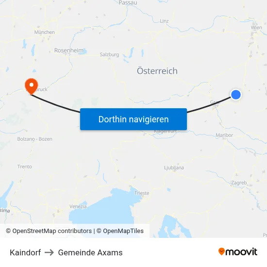 Kaindorf to Gemeinde Axams map