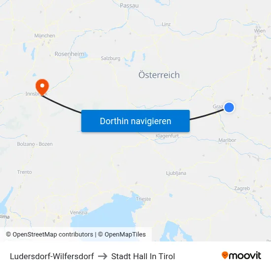 Ludersdorf-Wilfersdorf to Stadt Hall In Tirol map