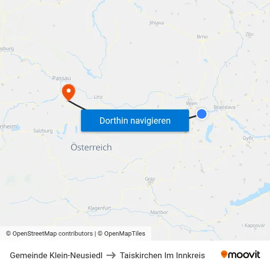 Gemeinde Klein-Neusiedl to Taiskirchen Im Innkreis map