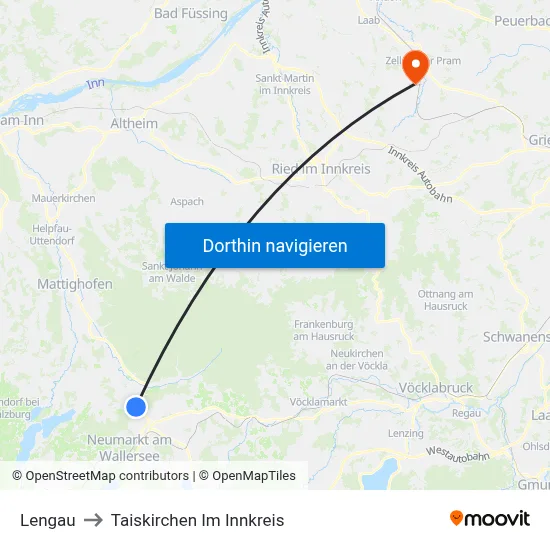 Lengau to Taiskirchen Im Innkreis map