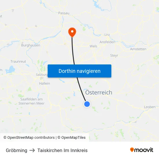 Gröbming to Taiskirchen Im Innkreis map