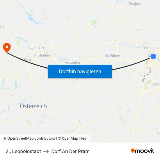 2., Leopoldstadt to Dorf An Der Pram map