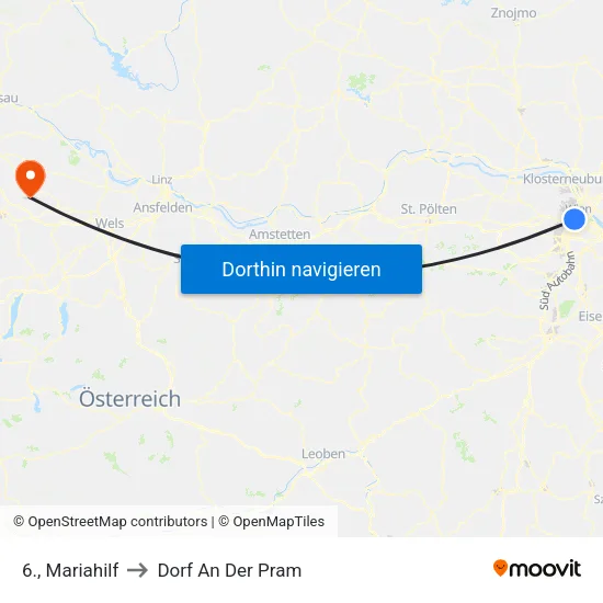 6., Mariahilf to Dorf An Der Pram map