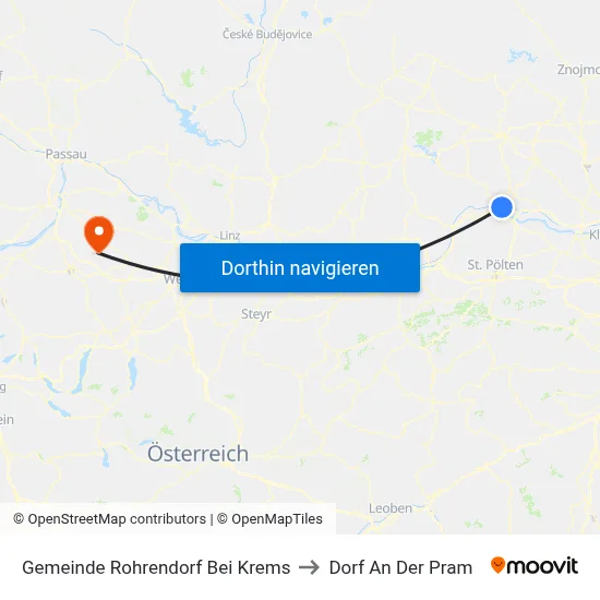 Gemeinde Rohrendorf Bei Krems to Dorf An Der Pram map