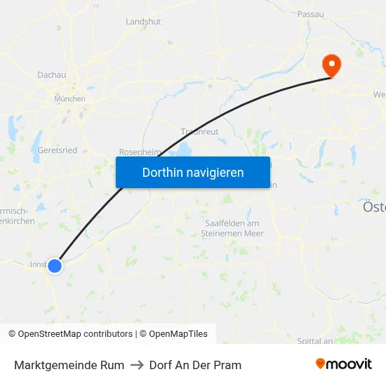 Marktgemeinde Rum to Dorf An Der Pram map