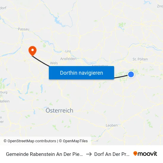 Gemeinde Rabenstein An Der Pielach to Dorf An Der Pram map