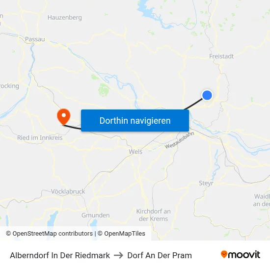Alberndorf In Der Riedmark to Dorf An Der Pram map