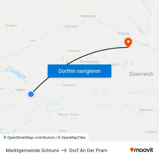 Marktgemeinde Schruns to Dorf An Der Pram map