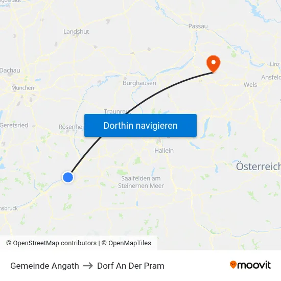 Gemeinde Angath to Dorf An Der Pram map