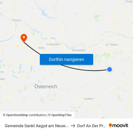 Gemeinde Sankt Aegyd am Neuwalde to Dorf An Der Pram map