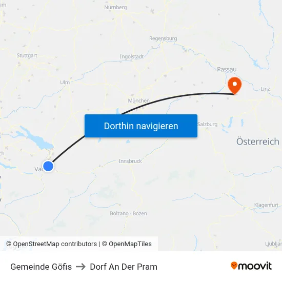 Gemeinde Göfis to Dorf An Der Pram map