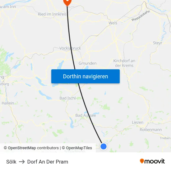 Sölk to Dorf An Der Pram map