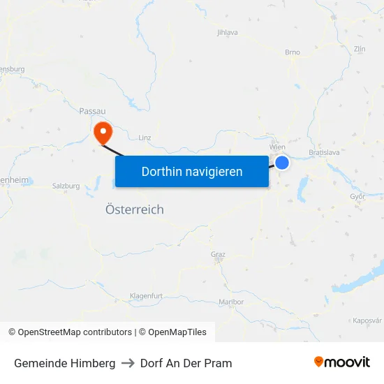 Gemeinde Himberg to Dorf An Der Pram map