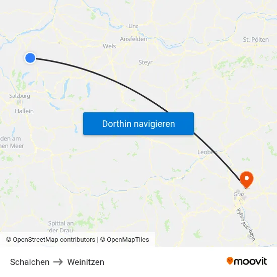 Schalchen to Weinitzen map