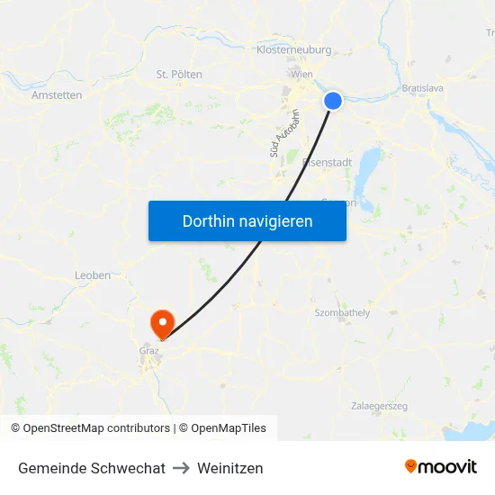 Gemeinde Schwechat to Weinitzen map