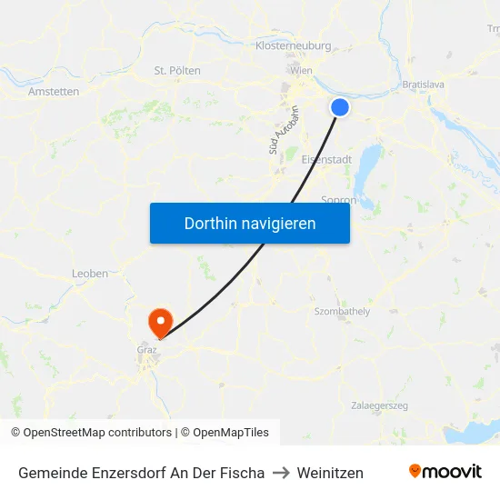Gemeinde Enzersdorf An Der Fischa to Weinitzen map