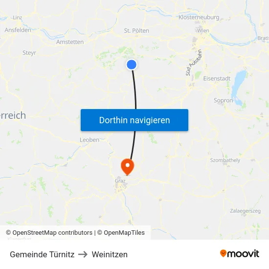 Gemeinde Türnitz to Weinitzen map