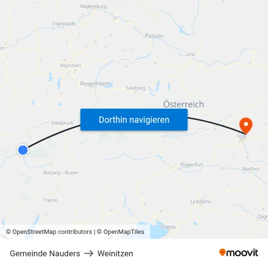 Gemeinde Nauders to Weinitzen map