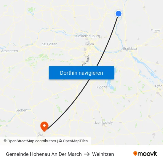 Gemeinde Hohenau An Der March to Weinitzen map