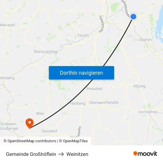 Gemeinde Großhöflein to Weinitzen map