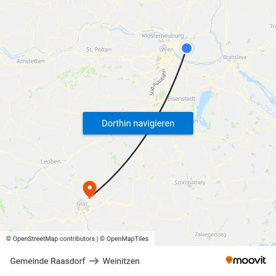 Gemeinde Raasdorf to Weinitzen map