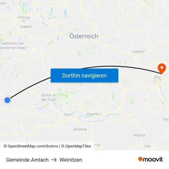 Gemeinde Amlach to Weinitzen map