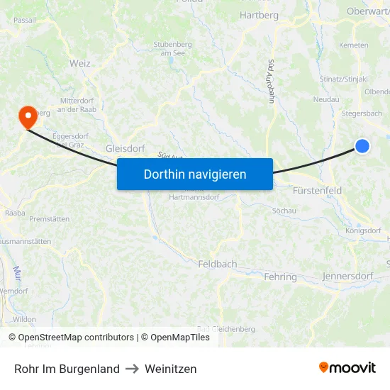 Rohr Im Burgenland to Weinitzen map