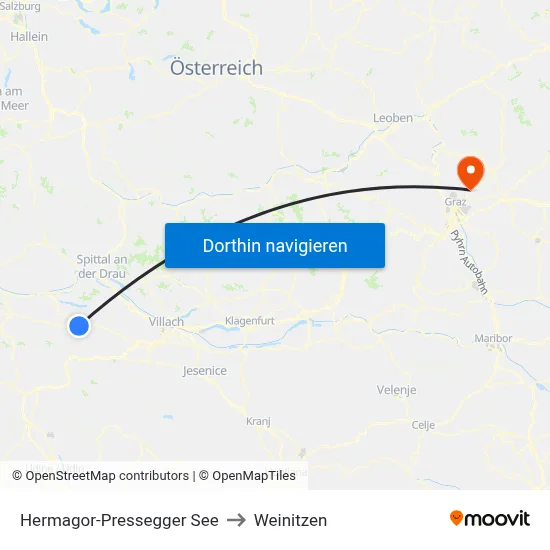Hermagor-Pressegger See to Weinitzen map