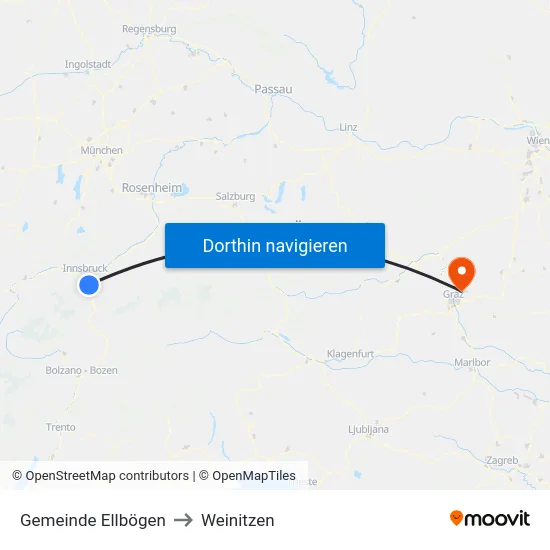 Gemeinde Ellbögen to Weinitzen map