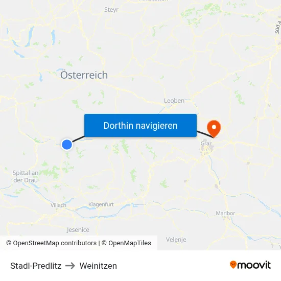 Stadl-Predlitz to Weinitzen map