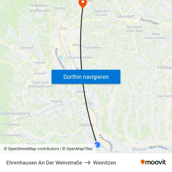 Ehrenhausen An Der Weinstraße to Weinitzen map