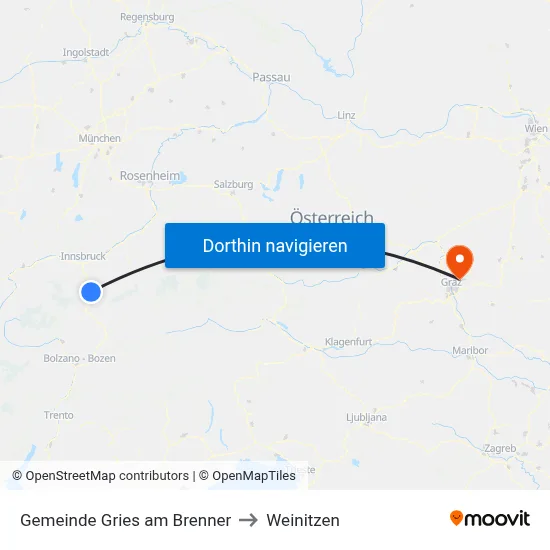 Gemeinde Gries am Brenner to Weinitzen map