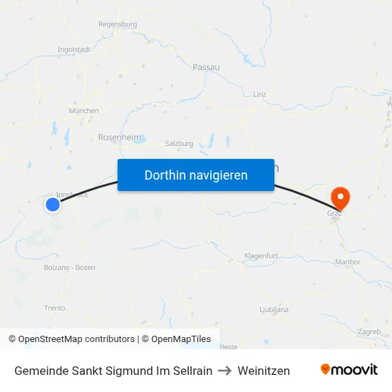 Gemeinde Sankt Sigmund Im Sellrain to Weinitzen map