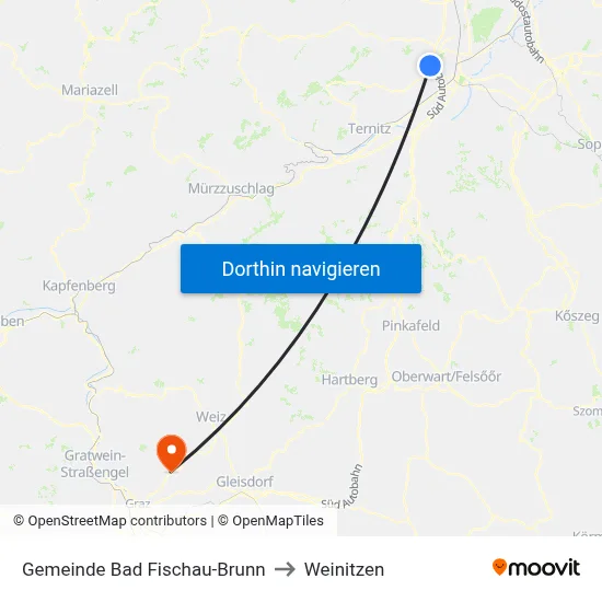 Gemeinde Bad Fischau-Brunn to Weinitzen map