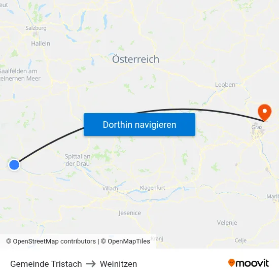 Gemeinde Tristach to Weinitzen map