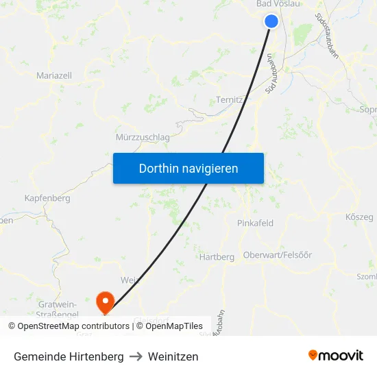 Gemeinde Hirtenberg to Weinitzen map