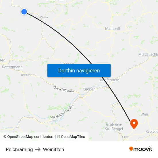 Reichraming to Weinitzen map