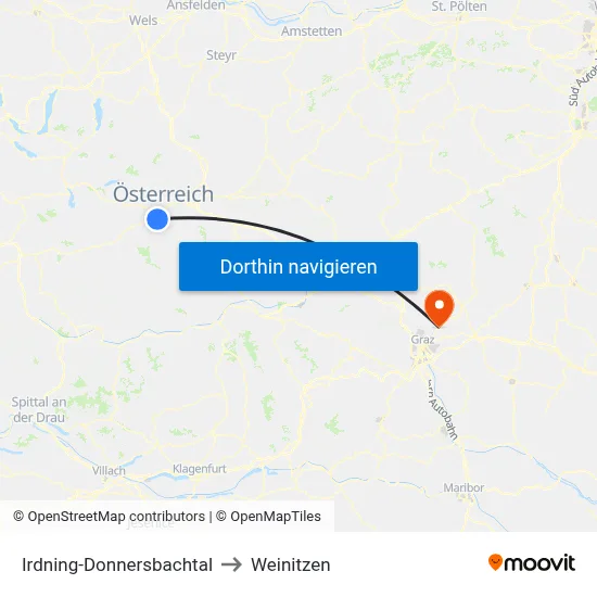 Irdning-Donnersbachtal to Weinitzen map