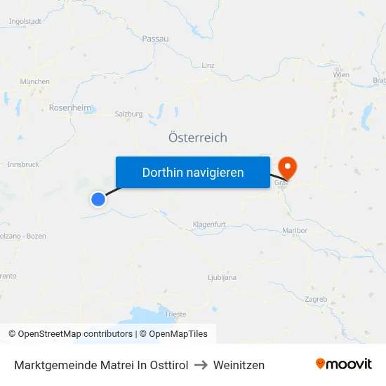 Marktgemeinde Matrei In Osttirol to Weinitzen map