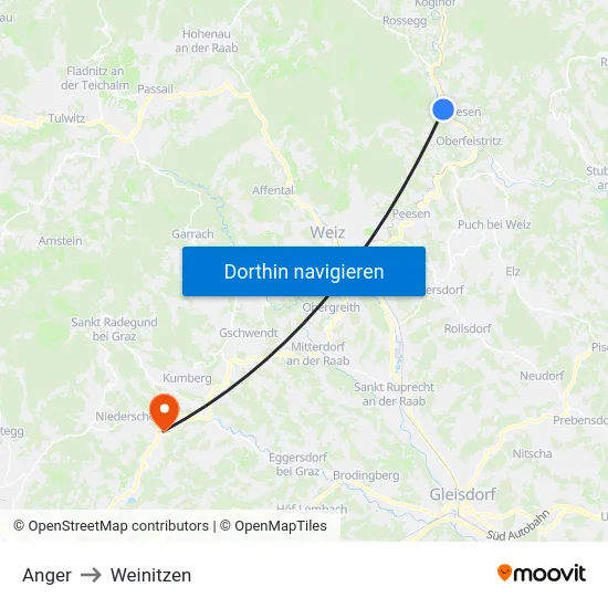 Anger to Weinitzen map