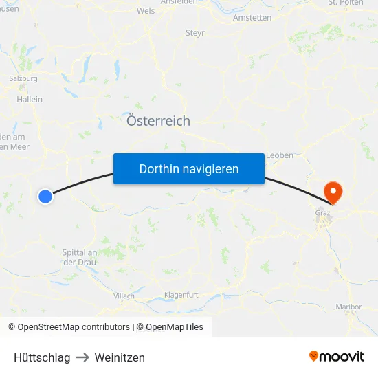 Hüttschlag to Weinitzen map