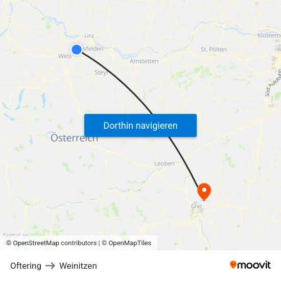 Oftering to Weinitzen map