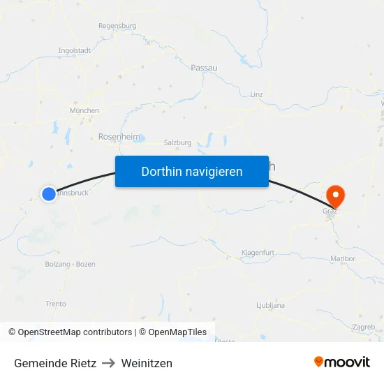 Gemeinde Rietz to Weinitzen map