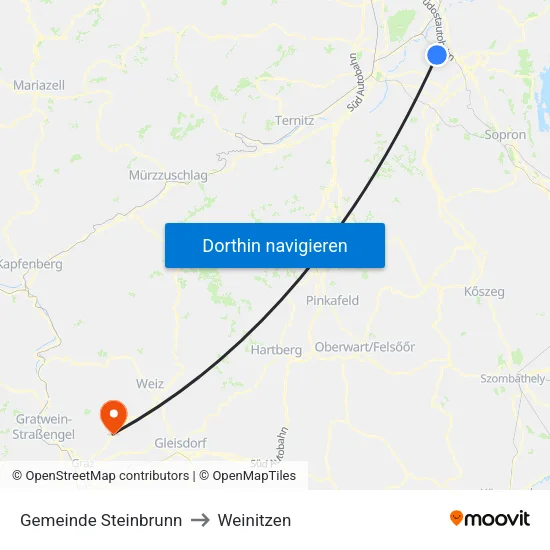 Gemeinde Steinbrunn to Weinitzen map