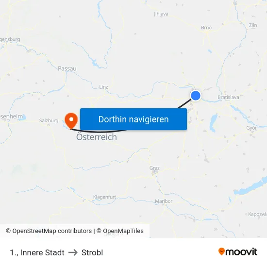 1., Innere Stadt to Strobl map