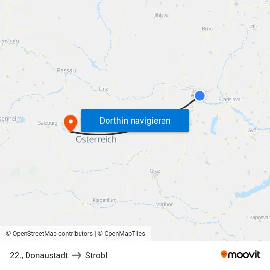 22., Donaustadt to Strobl map