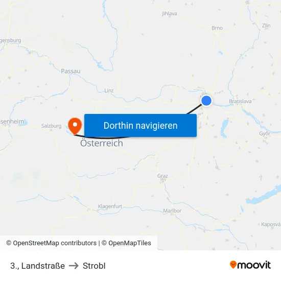 3., Landstraße to Strobl map