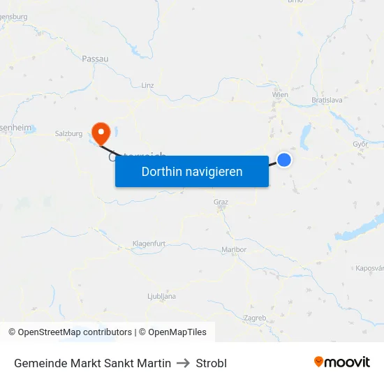 Gemeinde Markt Sankt Martin to Strobl map